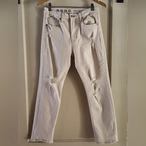 S.O.N.G. Women's Off White Distressed Jeans | Timeless Fit | Size 7/28